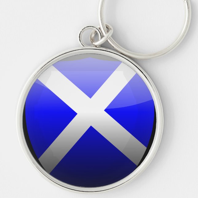 Scotland Retro Glass Key Ring (Front)