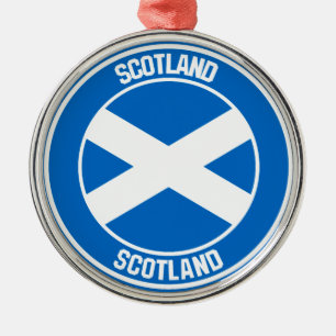 Scotland Round Emblem Metal Tree Decoration