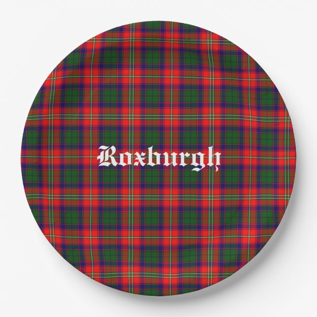 Scotland Roxburgh District Tartan Personalised Paper Plate (Front)