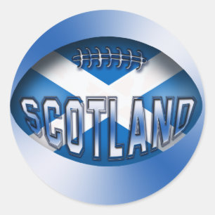 Scotland Rugby Ball Classic Round Sticker