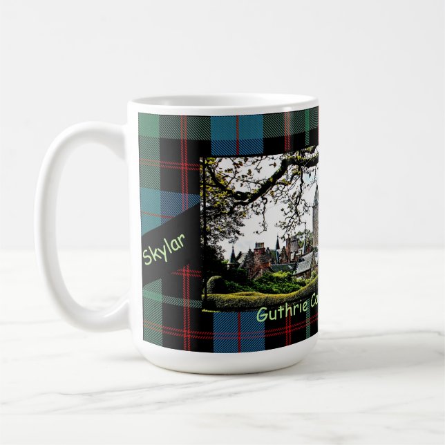 Scotland’s Guthrie Clan Castle–Tartan Name Mug (Left)
