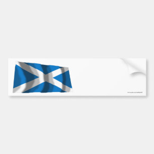 Scotland Saint Andrew Waving Flag Bumper Sticker
