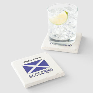 Scotland Scot Flag Personalised  Stone Coaster