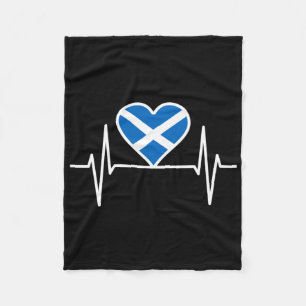 Scotland - Scotland Flag Heartbeat Fleece Blanket