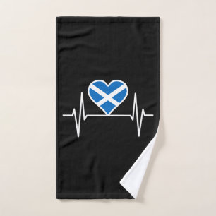 Scotland - Scotland Flag Heartbeat Hand Towel