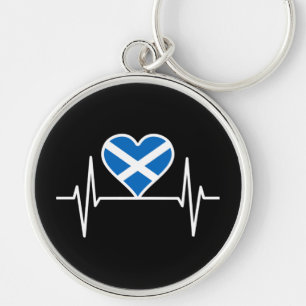 Scotland - Scotland Flag Heartbeat Key Ring
