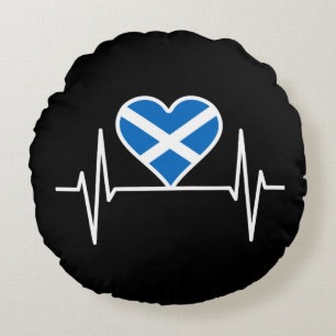 Scotland - Scotland Flag Heartbeat Round Cushion