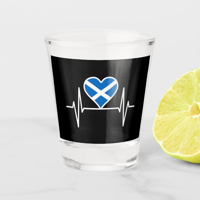 Scotland - Scotland Flag Heartbeat Shot Glass (Front)