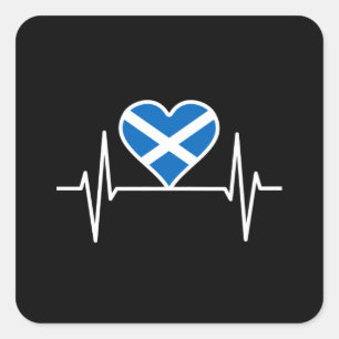 Scotland - Scotland Flag Heartbeat Square Sticker