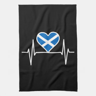 Scotland - Scotland Flag Heartbeat Tea Towel