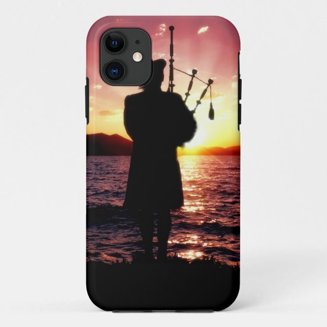 Scotland, Scottish bag pipper pipes sunset Case-Mate iPhone Case (Back)