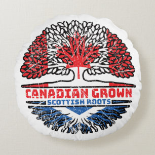 Scotland Scottish Canadian Canada Tree Roots Flag Round Cushion