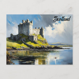 Scotland Scottish Castle Watercolor Travel Postcard