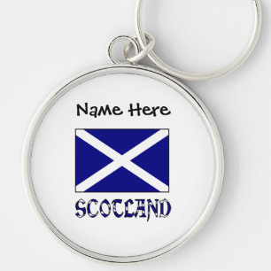 Scotland Scottish Flag Black Personalisation  Key Ring