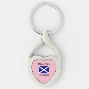 Scotland Scottish Flag Black Personalisation Key Ring