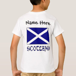 Scotland Scottish Flag Black Personalisation T-Shirt