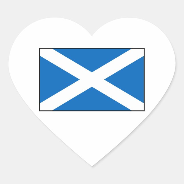 Scotland – Scottish Flag Heart Sticker (Front)