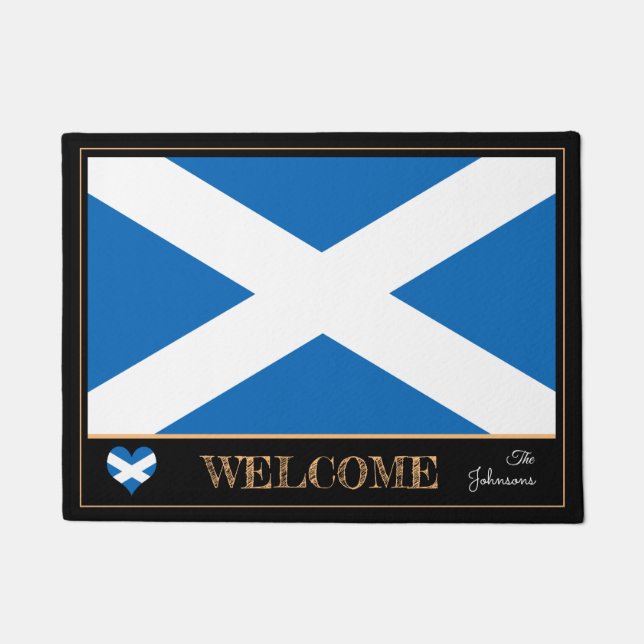 Scotland & Scottish Flag house mat /sports Welcome (Front)