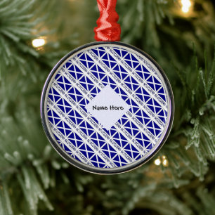 Scotland Scottish Flag Tiled Black Personalisation Metal Tree Decoration