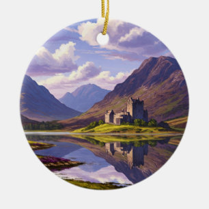 Scotland Scottish Highlands Castle Travel Ceramic Tree Decoration