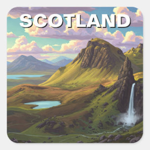 Scotland Scottish Highlands Travel Square Sticker