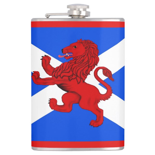 Scotland Scottish Rampant lion, Saint Andrews flag Hip Flask (Front)