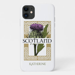 Scotland Scottish Thistle Gold Celtic Knots Name Case-Mate iPhone Case