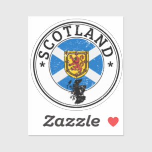 Scotland Seal Sticker Round Flag For Laptop Book..