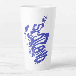 Scotland Silhouette Word Art Latte Mug
