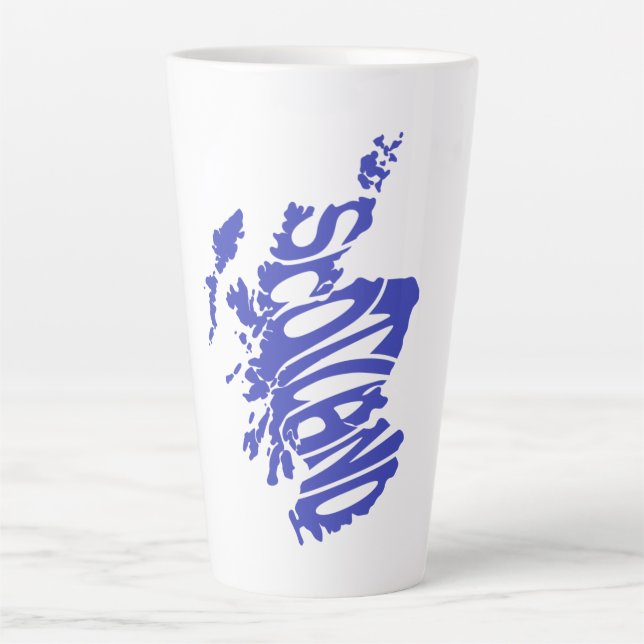Scotland Silhouette Word Art Latte Mug (Front)