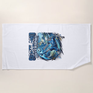 Scotland Soccer Spirit Skeleton Striker Nations Pr Beach Towel
