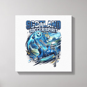 Scotland Soccer Spirit Skeleton Striker Nations Pr Canvas Print