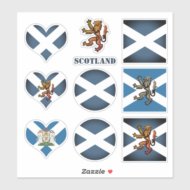 Scotland stickers, Scottish Flag Lion Heart /sport (Sheet)