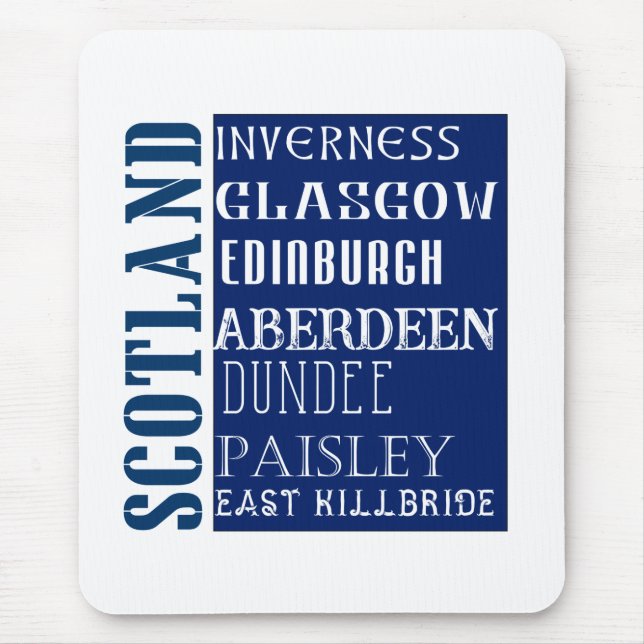 Scotland Subway Word Art Mouse Mat (Front)