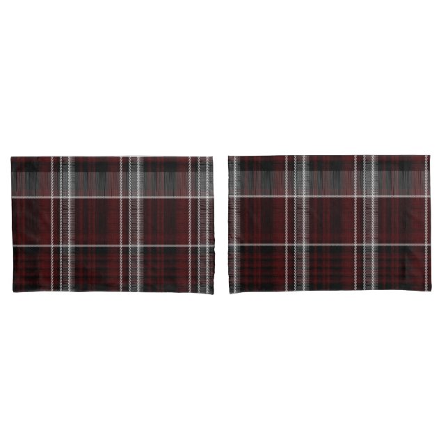 Scotland Tartan Burgundy Grey Celtic Plaid Pillowcase (Front-Set)