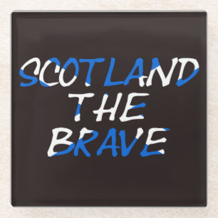 Scotland The Brave Flag overlay coastert Glass Coaster
