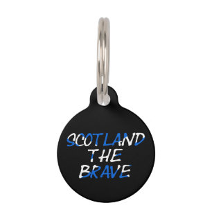 Scotland The Brave on Scottish Flag Custom ptcn Pet Tag