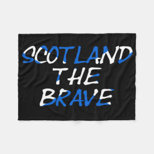 Scotland The Brave on Scottish Flag  fbcnt Fleece Blanket