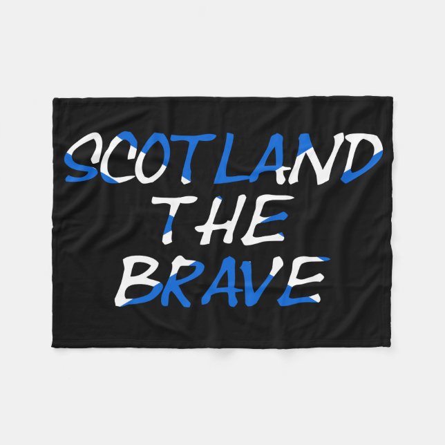 Scotland The Brave on Scottish Flag  fbcnt Fleece Blanket (Front (Horizontal))