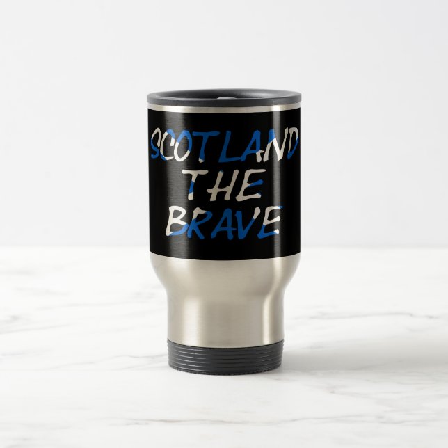 Scotland The Brave on Scottish Flag mugcnt Travel Mug (Center)