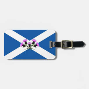 Scotland thistle flower/Saint Andrew's flag emblem Luggage Tag