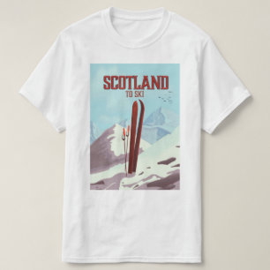 Scotland To Ski vintage travel poster T-Shirt