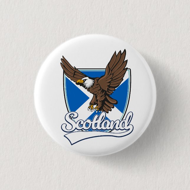 Scotland travel logo 3 cm round badge (Front)