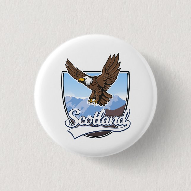 Scotland travel logo 3 cm round badge (Front)