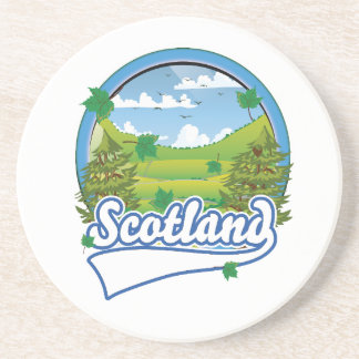 Scotland Travel logo Coaster