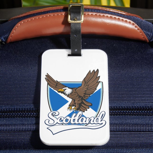 Scotland travel logo luggage tag (Front Insitu 2)
