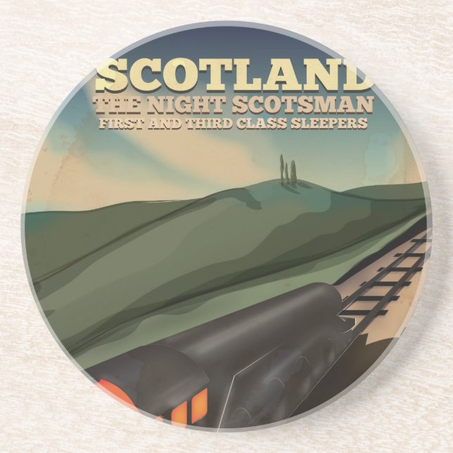 Scotland Travel Poster Coaster (Front)