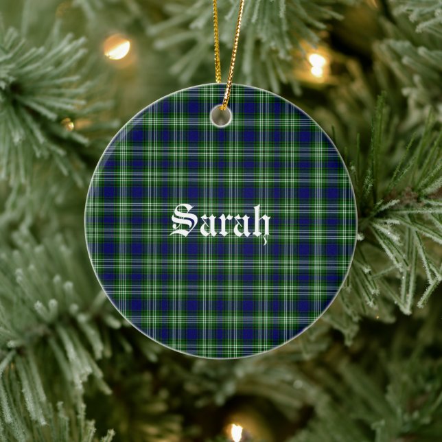 Scotland Tweedside District Tartan Personalised Ceramic Tree Decoration (Tree)