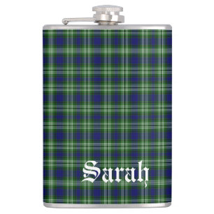 Scotland Tweedside District Tartan Personalised Hip Flask