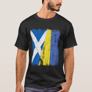 Scotland Ukraine Half Flag Scottish Ukrainian Heri T-Shirt